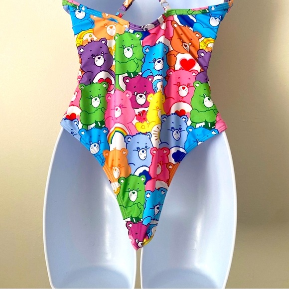 Care Bears Rainbow One-Piece Swimsuit w. Adjustable Bodysuit Padded Inserts M - Picture 8 of 8